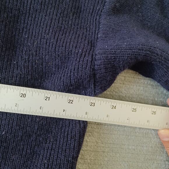 VTG Blarney Castle Knitwear Cardigan Sweater Mens L Blue Wool Irish Embroidered - Picture 8 of 10